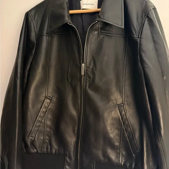 Aritzia Babaton Faux Leather Arc Bomber Jacket in Black - Picture 5 of 9